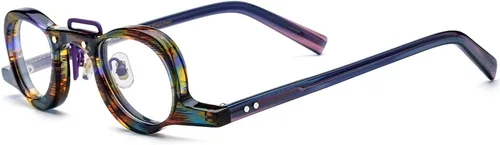 Vista 7 de HEPIDEM Acetate Glasses Frame Men,Round Optical Eyeglasses Women Vintage Retro Eyewear 9153