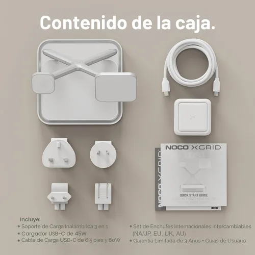 Vista 7 de NOCO XGrid XDS3: soporte de carga inalámbrico 3 en 1 - Estación de carga para iPhone, Apple Watch y AirPods - Compatible con MagSafe, certificado