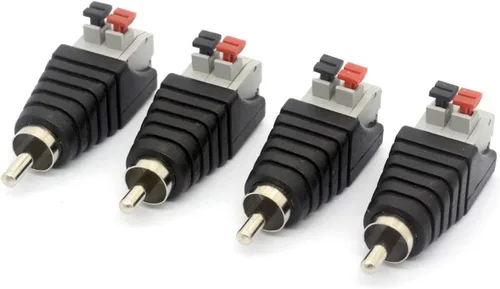 Vista 3 de Altavoz Phono RCA Macho Plug a AV 2 Terminal de tornillo Hembra Audio Video Balun Spring Press Adaptador Conector de alimentación CC para CCTV