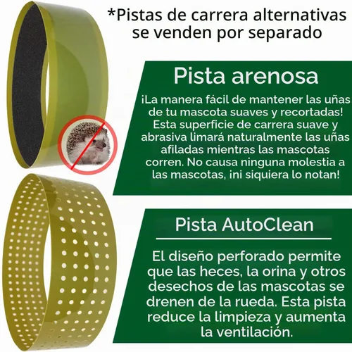 Vista 6 de Silent Runner - Rueda de ejercicio silenciosa, rápida y duradera de 12 pulgadas de ancho + accesorio de jaula - Planeadores de azúcar, degus, ratas