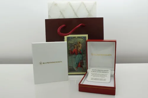 Vista 5 de Collar con medalla de St Christopher – Medallón oval de plata de ley y cadena – Grabado personalizado – Caja de regalo
