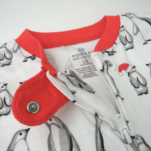 Vista 3 de HonestBaby Sleep and Play Footed Holiday Pajamas One-Piece Sleeper Zip-front Organic Cotton PJs BabyBoys,Girls,Unisex(LEGACY)