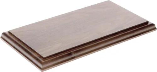 Vista 7 de Plymor Base de exhibición rectangular de madera maciza de nogal con borde Ogee, 6.875 pulgadas de ancho x 4.875 pulgadas de profundidad x 0.75