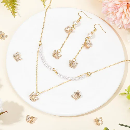 Vista 5 de BENECREAT Colgantes de latón chapado en oro de 18 quilates para collar y aretes, Latón, Latón