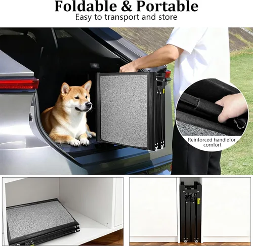 Vista 7 de Rampa para perros de 71 x 20 pulgadas para automóvil, rampas portátiles para perros grandes con superficie antideslizante para perros, rampa
