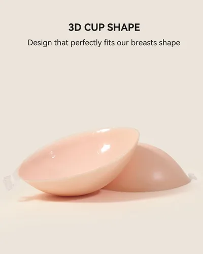 Vista 2 de Niidor Sticky Bra Women's Strapless Backless Invisible Push up Silicone Bra with Nipple Covers