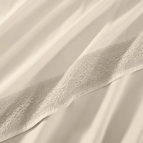 Vista 6 de Modern Threads - Sábanas de encaje de crochet de microfibra suave, sábanas de microfibra de lujo, incluye sábana encimera, sábana bajera con Beige