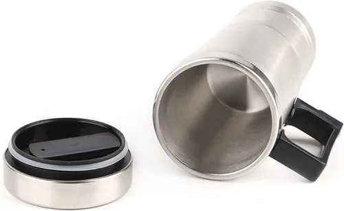 Vista 8 de Hervidor eléctrico portátil para automóvil, 12 V, taza de calefacción eléctrica para café, té, taza de calentamiento de agua, hervidor de viaje
