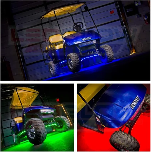 Vista 3 de LEDGlow - Kit de luces LED de millones de colores para debajo de carritos de golf, 4 piezas, luces de neón para carrocería, tubos flexibles