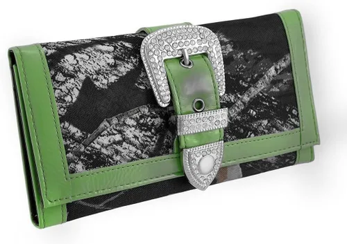 Vista 5 de Cartera de hombro con hebilla de camuflaje para mujer, multicolor