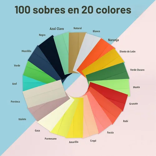 Vista 2 de 100 PCS Sobres Coloridos, Sobres de Correo Comercial #10 con Cierre Automático y Solapa Cuadrada para Cartas, Invitaciones, Oficina, Tamaño 4 1/8 X