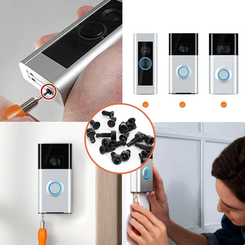 Vista 2 de Tornillos para Timbre de Video, Tornillos de Repuesto para Timbre de Video - Se Adapta a Todos los Modelos de Timbre de Video (4 Juegos/20 piezas)
