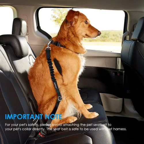 Vista 2 de URPOWER Paquete de 2 cinturones de seguridad para perro, arnés retráctil para automóvil, cinturón de seguridad ajustable para mascotas