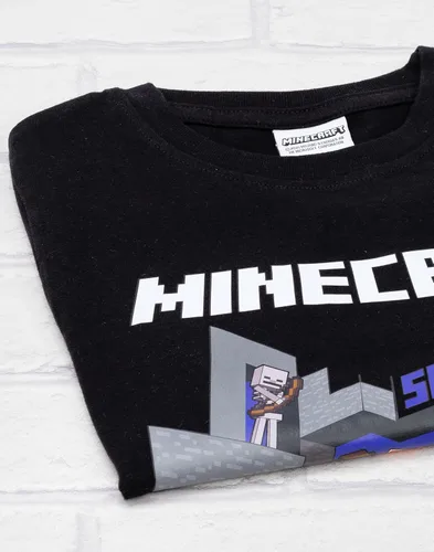 Vista 7 de Minecraft Camiseta de manga corta para niños Alex Steve Sword Black Game