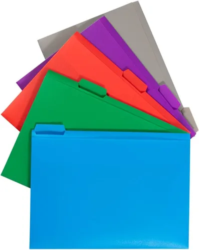 Vista 4 de Caja de almacenamiento JAM PAPER con archivos de colores - 12.5 x 9.5 x 3.5 pulgadas - Caja vendida individualmente y 5 archivos