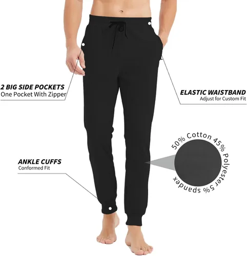 Vista 5 de Idtswch Pantalones deportivos altos para hombre de 34363840 con entrepierna larga, pantalones de entrenamiento ajustados para hombres altos