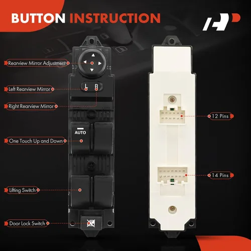 Vista 4 de A-Premium Master - Interruptor de ventana eléctrica compatible con Mazda 3 2010 2011 2012 2013, lado delantero izquierdo del conductor, repuesto #