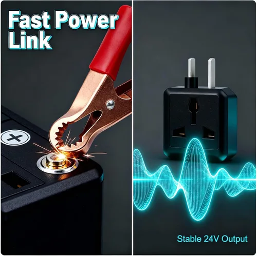 Vista 3 de 2 enchufes para encendedor de cigarrillos, 13.78 pulgadas, enchufe hembra de 12 V, cable de extensión con clips de cocodrilo, universal