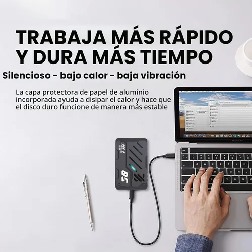 Vista 5 de Disco duro externo portátil ultra delgado USB 3.0 HDD Almacenamiento para PC, portátil, Mac, Xbox one, PS4, PS5 (250 GB)