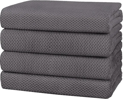 Vista 13 de HOMEXCEL Juego de Sábanas de Baño Toallas Paquete de 2 (35 x 70 Pulgadas), Toallas de Baño Ultra Suaves para Baño, Toallas Ligeras y de Secado Negro