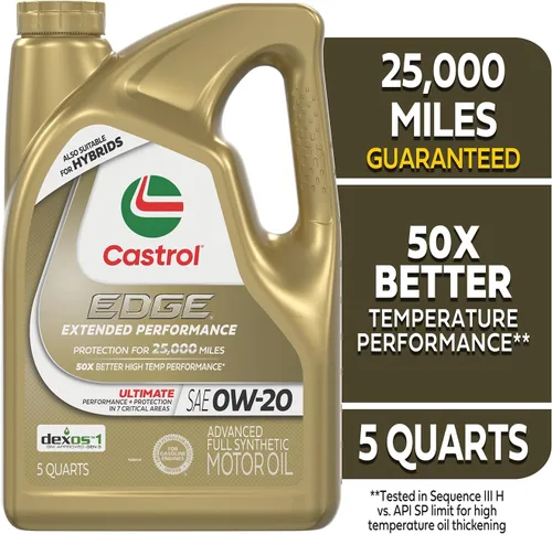 Vista 3 de Castrol EDGE Extended Performance 0W-20 Advanced - Aceite de motor sintético completo, 5 cuartos de galón