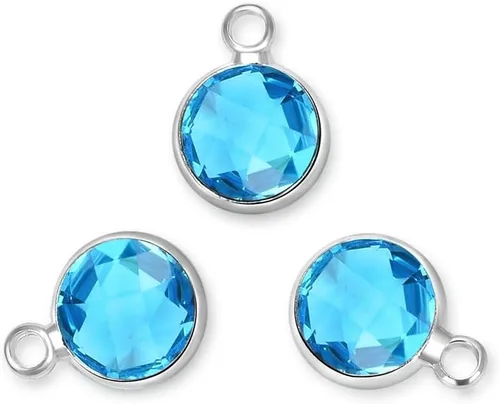 Vista 19 de Adabele Colgante de piedra natal de plata de grado A, 0.236 in, pequeño, 0.315 in y 0.394 in para aretes personalizados, pulseras, collares