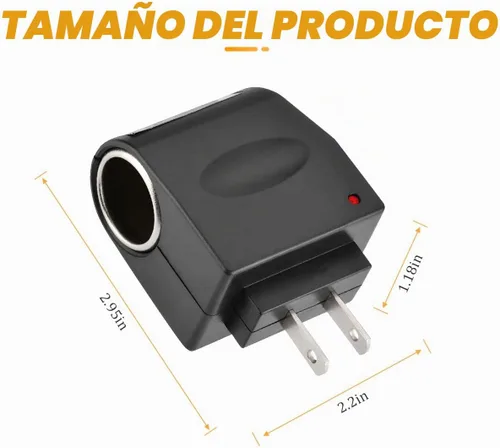 Vista 2 de Adaptador convertidor universal de encendedor de cigarrillos de coche de CA a CC, inversores de potencia de vehículo de CC 12V 500mA, transformador