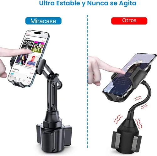 Vista 2 de Miracase 2025 Soporte Universal para Teléfono de Coche con Portavasos, [Girable y Ajustable] Soporte de Coche con Cuello Largo Compatible