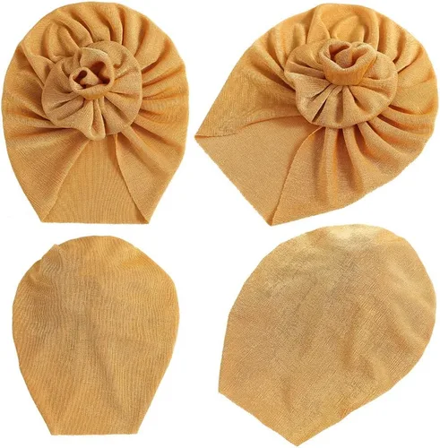 Vista 6 de Newborn Babies Headwrap Hat Infant Toddler Cotton Soft Cute Nursery Beanie Headbands Top Bowknot Cap Multicolor 5 piezas flor/9.8 ft-2 años
