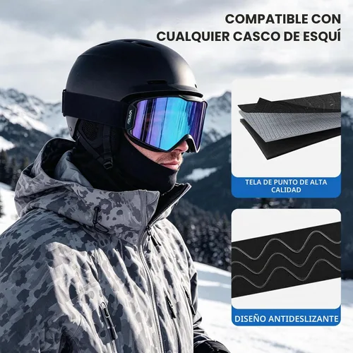 Vista 6 de Ski Goggles, Snowboard Goggles OTG for Men, Women & Youth Azul