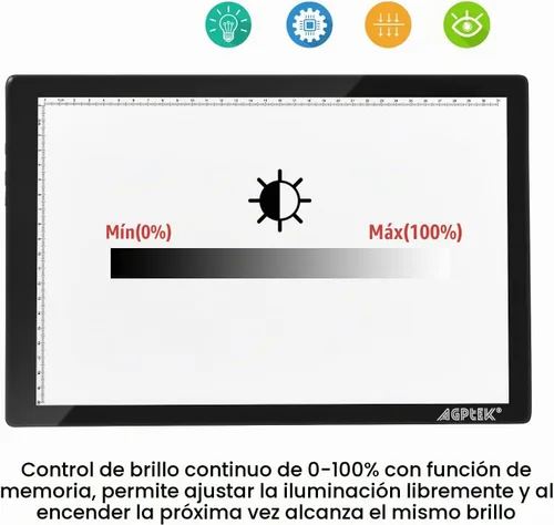 Vista 5 de Caja de luz, almohadilla de luz magnética A4 LED que sigue los botones