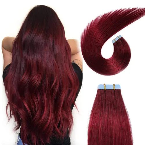 Vista 32 de SUYYA Extensiones de Cabello Humano Rizado Liso con Cinta, Color Negro Natural, Extensiones de Cabello con Cinta, Cabello Humano Rizado Liso, 12