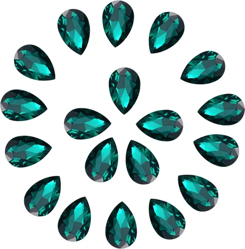 Vista 9 de Lágrima de cristal de 0.787 x 1.181 in con diamantes de imitación grandes para manualidades, fabricación de joyas, zapatos, cuentas de vidrio, 36