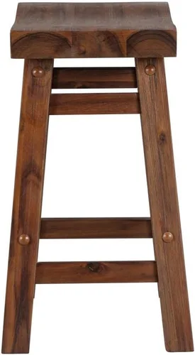 Vista 7 de Boraam Sonoma Taburete Alto Tipo Silla de Montar sin Respaldo para Comedor - Castaño con Acabado Cepillado - Juego de 2
