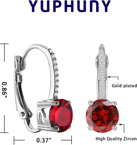 Vista 3 de Aretes colgantes de diamante de 1 quilate para mujer, chapados en oro de 18 quilates, circonita cúbica, palanca colgante, aretes de novia, joyería
