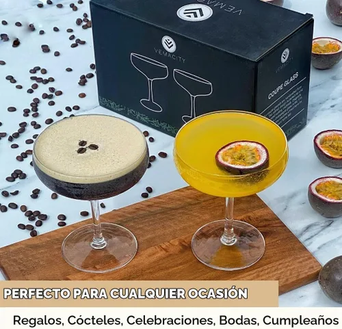 Vista 5 de VEMACITY - Juego de 2 vasos de Martini Espresso – Copas Coupé sopladas a 2 vasos de Martini Coupé