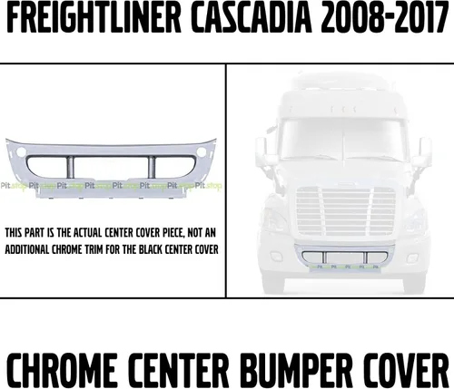 Vista 2 de Freightliner Cascadia 2008-2017 - Cubierta central para parachoques delantero cromado