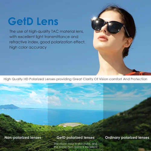 Vista 5 de GetD Lentes AI, traductor AI impulsado por ChatGPT, asistente de IA, lentes inteligentes Bluetooth para hombres y mujeres, lentes de sol