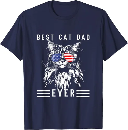 Vista 44 de Funny Maine Coon Cat Best Cat Dad Ever Funny Cat Maine Coon Camiseta, Negro, S
