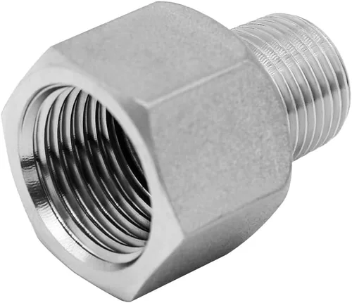 Vista 4 de Beduan Adaptador Reductor de Rosca NPT de Acero Inoxidable 1 Hembra a 1/2 Macho Accesorios de Tubería Reductora de Rosca (Paquete de 2)
