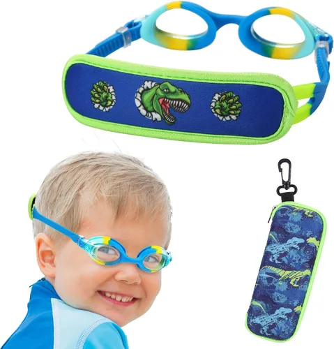 Vista 24 de Gafas de natación para niños de 2 a 6 años, gafas para niños sin jalar el cabello, gafas para niños con banda para la cabeza acolchada