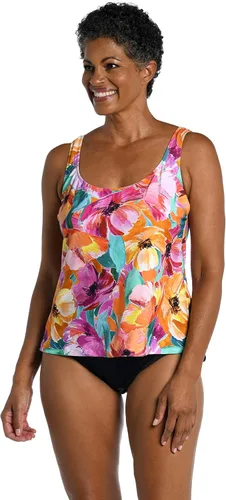 Vista 4 de Maxine of Hollywood Womens Scoop Neck Tankini Swimsuit Top Multi/ Flores Flotantes