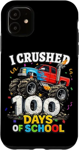 Vista 8 de I Crushed 100 Days of School - Monster Truck 100th Day Boys Case for iPhone 16