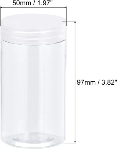 Vista 2 de uxcell Tarros redondos de plástico con tapa superior transparente de rosca, 5 onzas/5.1 fl oz, recipientes vacíos transparentes de boca ancha