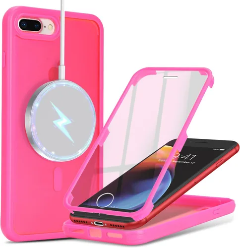 Vista 11 de Funda para iPhone 8 Plus con protector de pantalla, compatible con Magsafe, para iPhone 7 Plus, protector de pantalla integrado, funda delgada