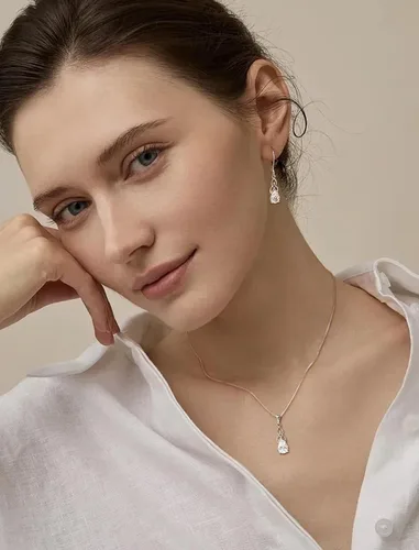 Vista 3 de Starchenie Aretes colgantes de nudo celta para mujer, plata de ley 925, aretes de piedra natal