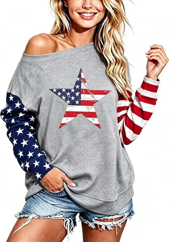 Vista 15 de Sudadera holgada de manga larga con hombros descubiertos para mujer de Halloween Gorro de Navidad negro