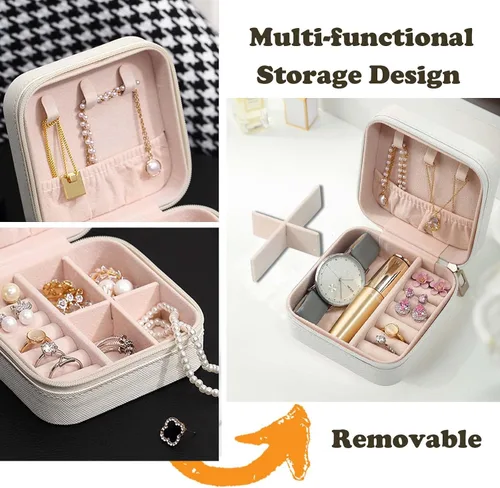 Vista 2 de CIPIDI Joyero de viaje, caja de regalo para dama de honor, paquete de 6 cajas de joyería pequeñas, mini organizador de joyas, caja de almacenamiento