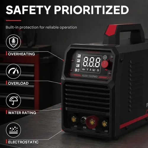 Vista 8 de YESWELDER Soldador MIG 135A, núcleo de flujo de 110 V sin gas MIG/elevación