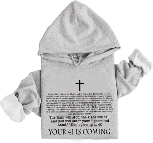 Vista 5 de Your 41 is Coming - Sudadera con capucha y versículo bíblico cristiano de Jesús